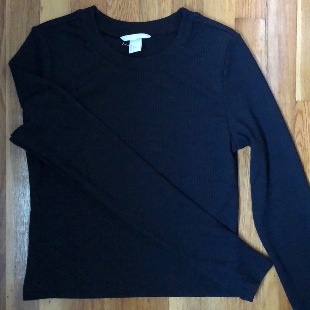 Black ribbed long sleeve